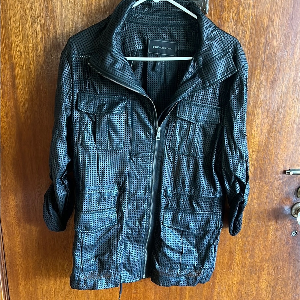 BCBGMaxAzria Black Utility Jacket Lightweight Versatile